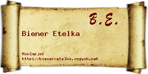 Biener Etelka névjegykártya
